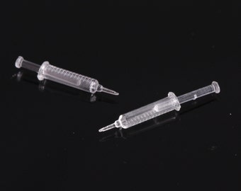 Miniature Syringe injector needle Dollhouse Science Doctor Classroom 1/12 1/6 Scale dollshouse
