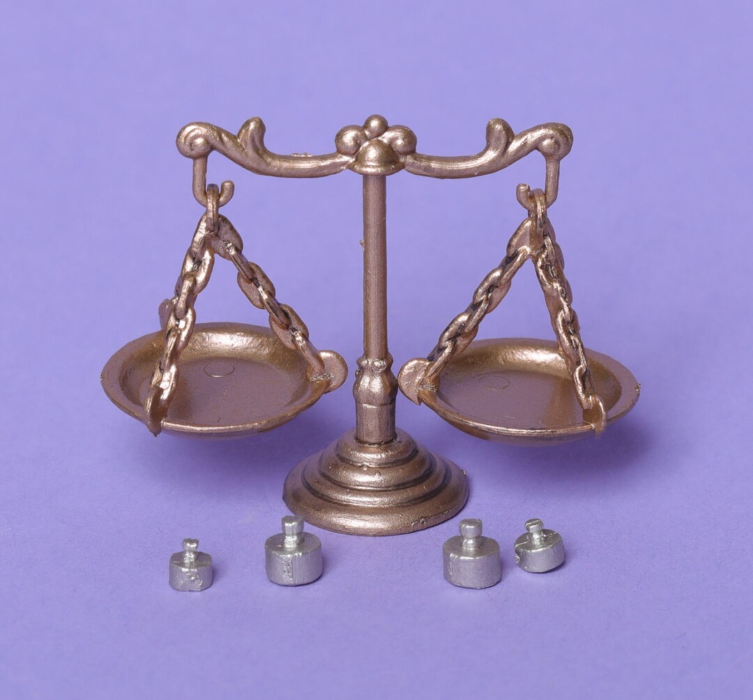 Miniature Weight Scale Antique Style Dollhouse Miniatures 112 Etsy
