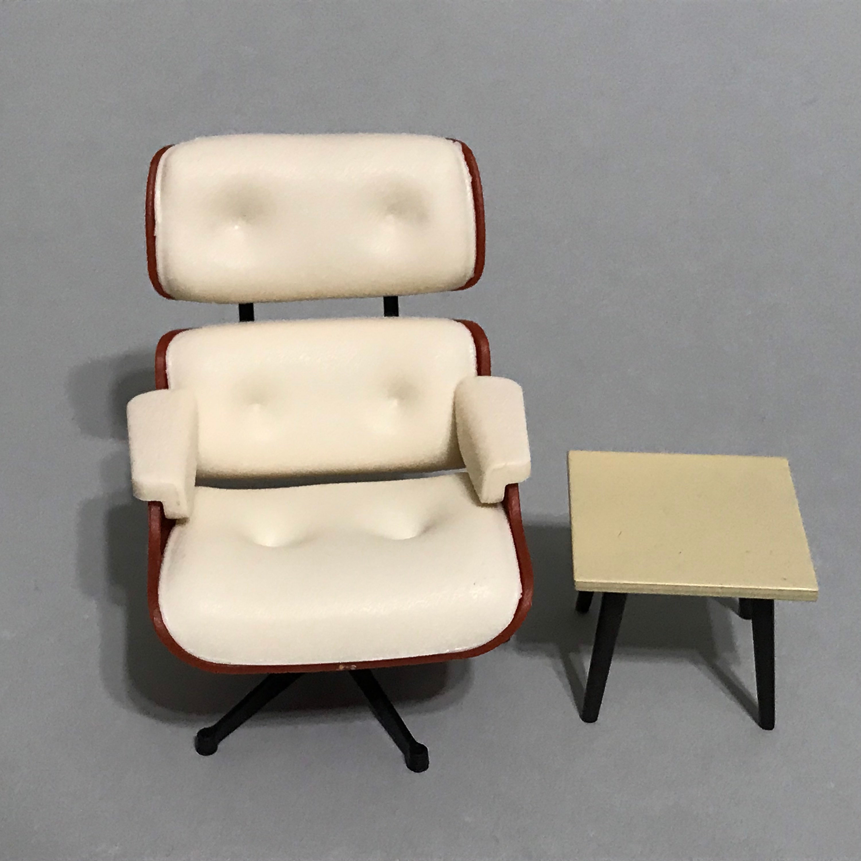 112 Scale Mid Century Modern Eames Lounge Chair White Etsy