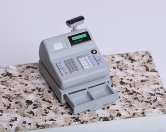1:6 Scale Dollhouse Cash Register Grocery Store Supermarket Check out Scanner Miniatures re-ment