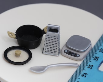 1:12 kitchen accessories set pots pans blender cooking dollhouse miniature rement tools