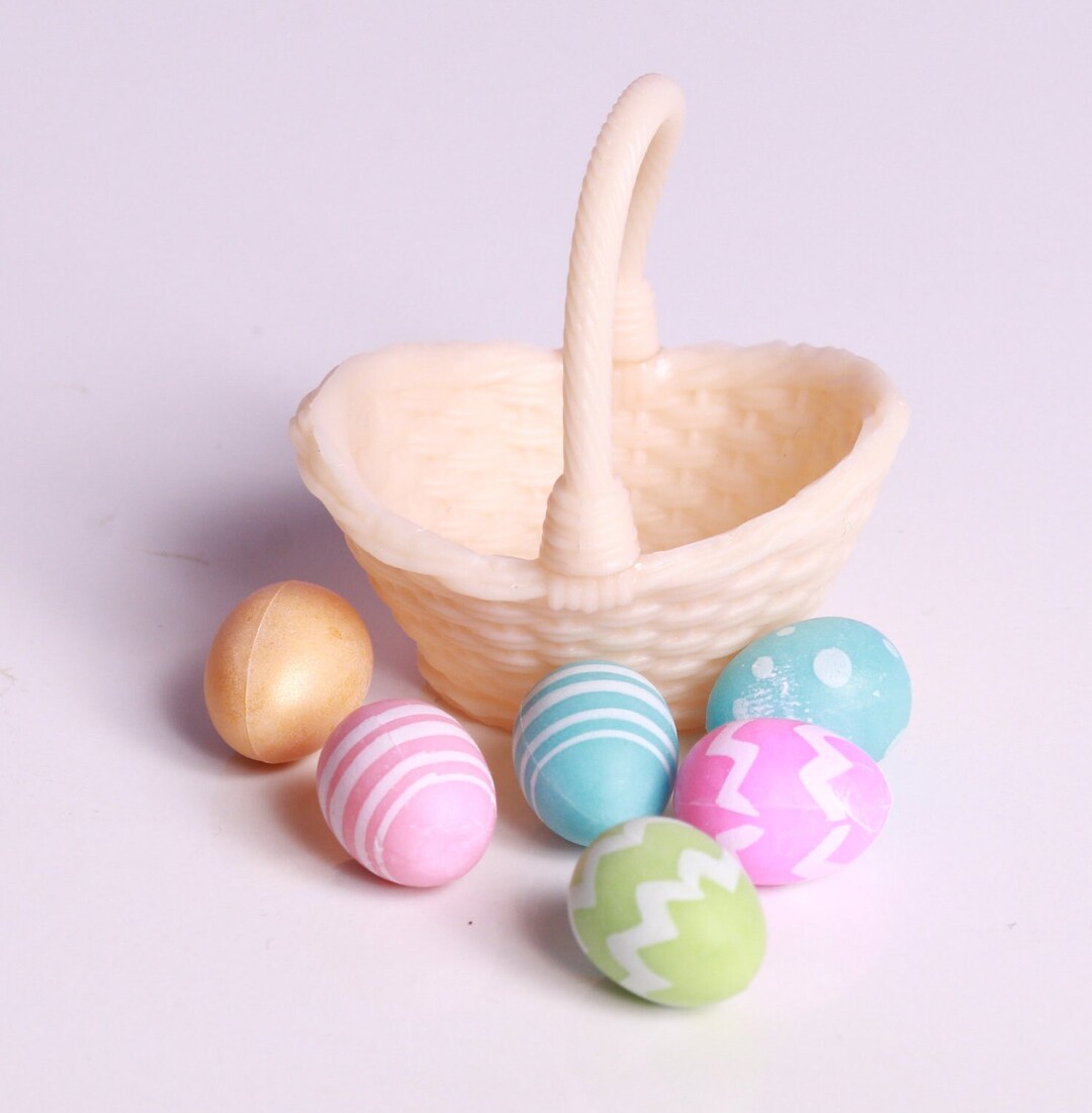 1:12 Easter Egg Basket 1/6 Scale Dollhouse Miniature Decor - Etsy