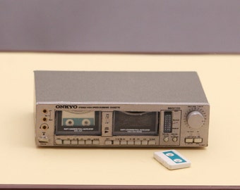 1:12 Scale Cassette tape Player Radio dollhouse miniature music room 1/12 rement size speaker stereo receiver