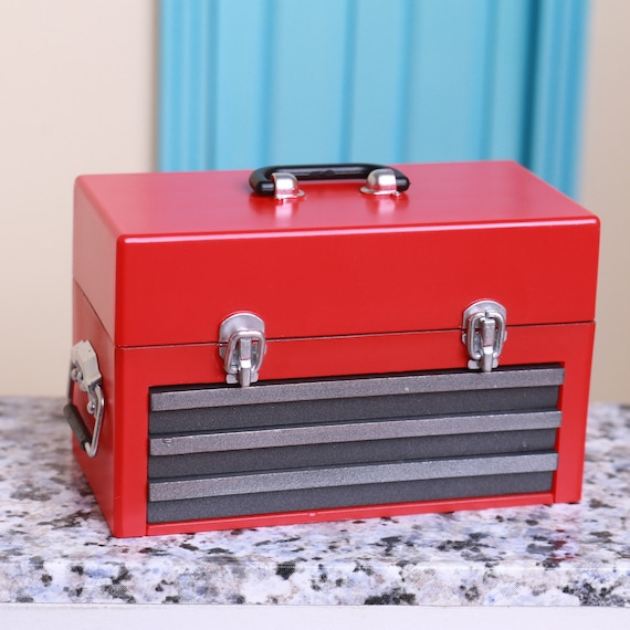 1:6 Scale Tool Box Drawers Chest Miniature Dollhouse Workshop Work Bench  Toolbox 