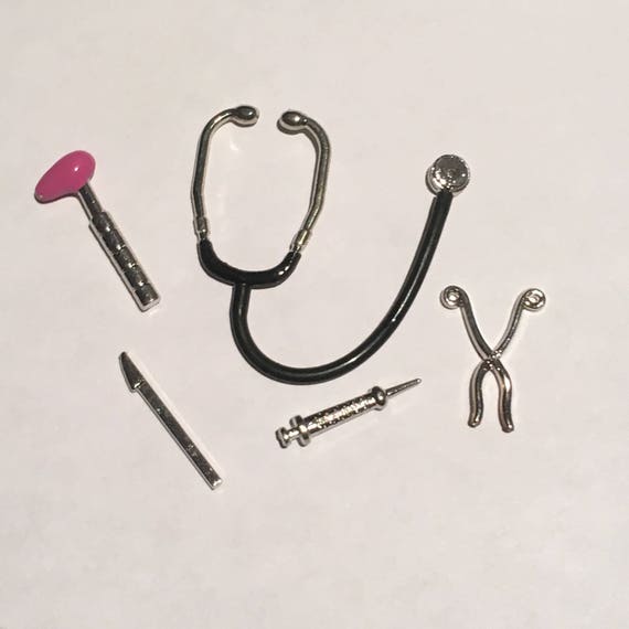 Dollhouse doctor supplies vet hospital dentist 1:12 scale miniatures stethoscope