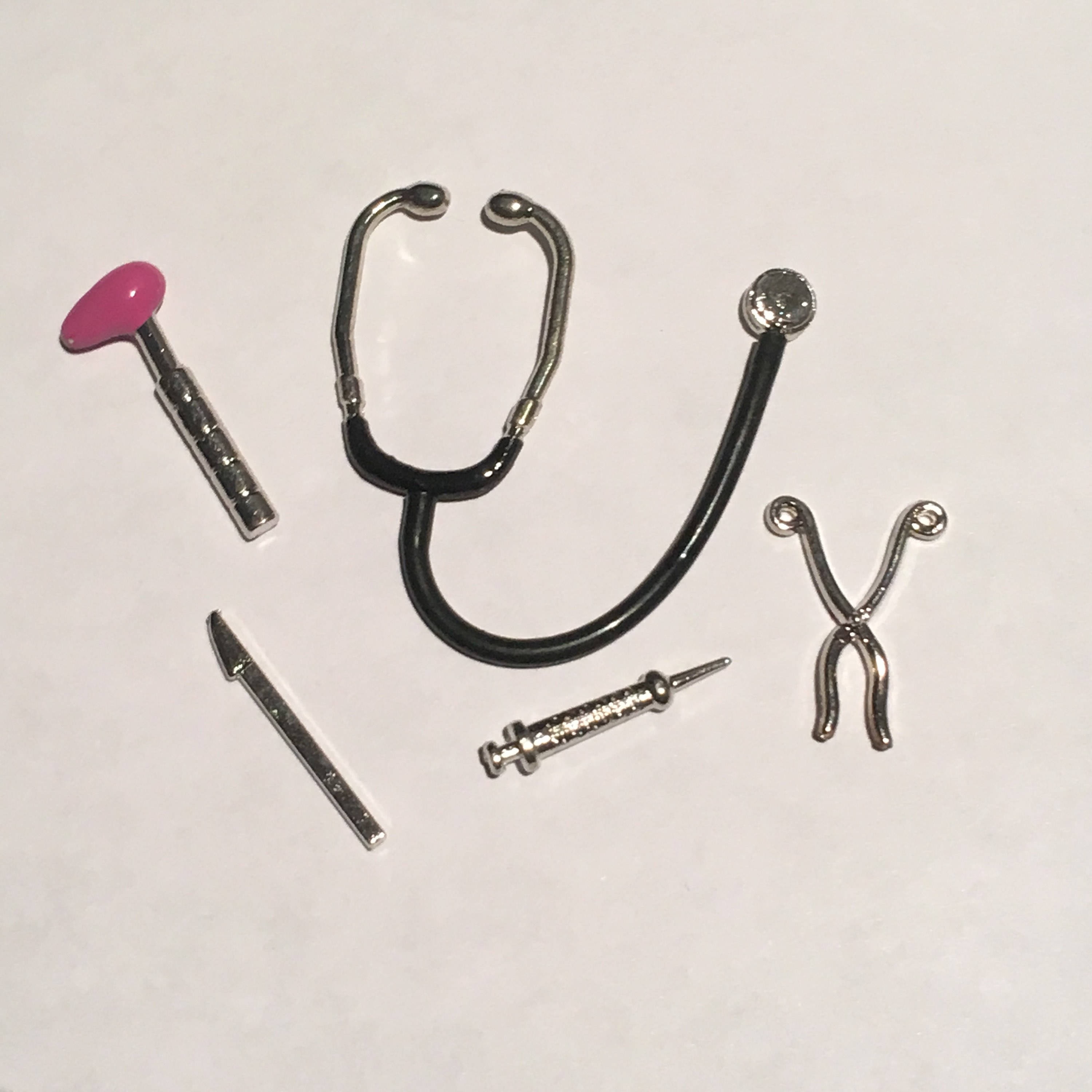 Miniatur 1:12 Metall Puppenhaus Stethoskop 