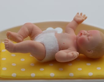 Miniatura de casa de muñecas a escala 1:6, miniatura de bebé