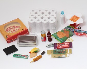 1:6 scale food lot kitchen supermarket grocery store market dollhouse miniature rement rement re-ment