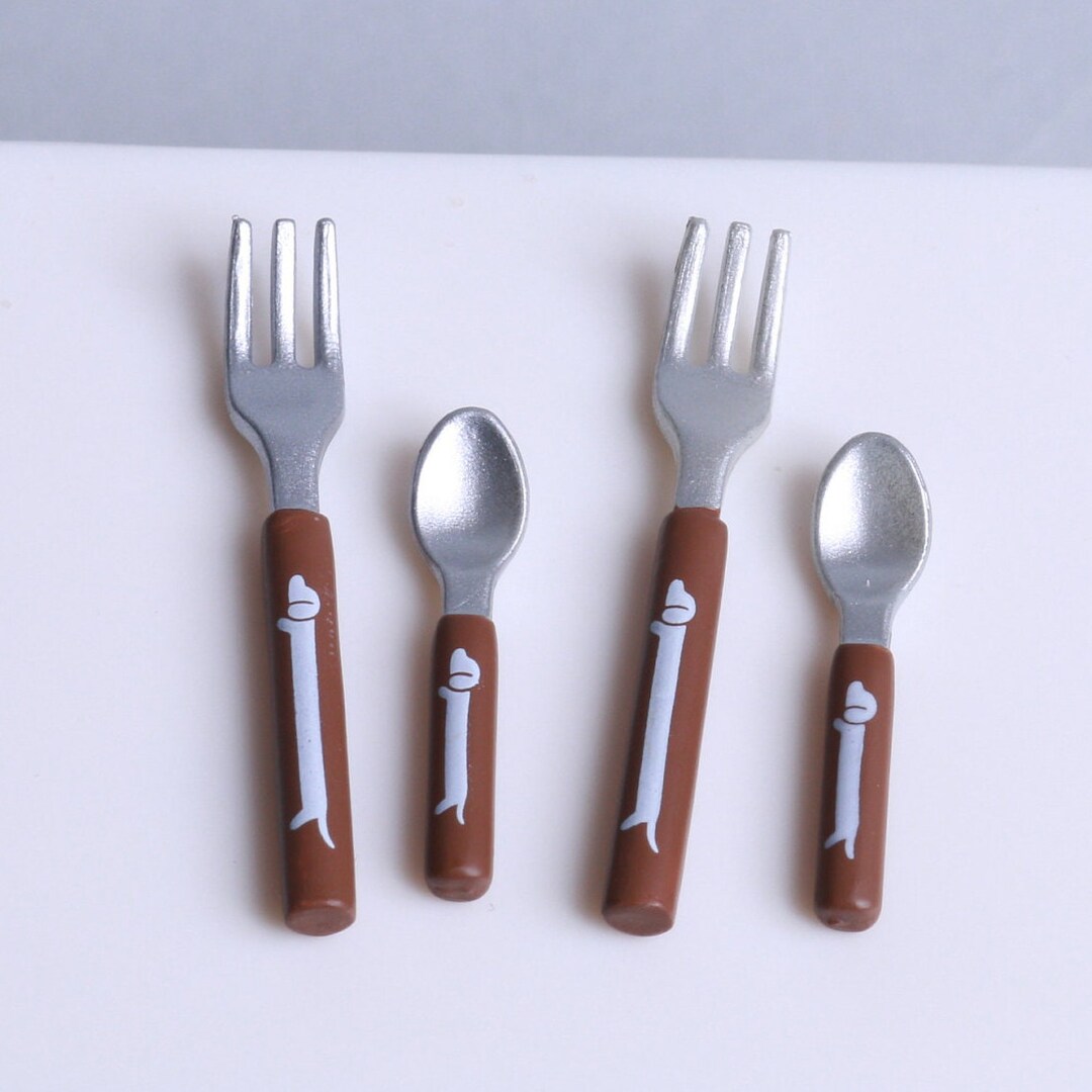 Miniature Cutlery Lot Dollhouse Miniature Rement Spoon Fork Etsy