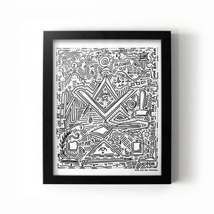 Masonic Pop Art | Entered Apprentice | 12&quot; x 16&quot; Paper Print