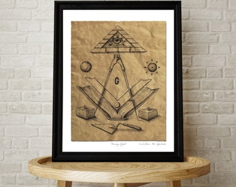 Masonic Light | Raising Light | Master Mason Art | 12" x 16" Paper Print