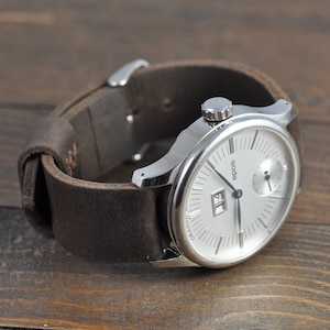 Handmade  Leather Watch Strap 18mm 20mm 22mm 24mm 26mm Dark Brown Watch Band | Gift for Men & Women