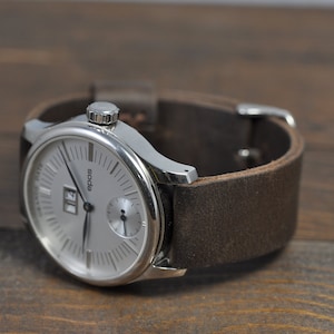 Handmade  Leather Watch Strap 18mm 20mm 22mm 24mm 26mm Dark Brown Watch Band | Gift for Men & Women