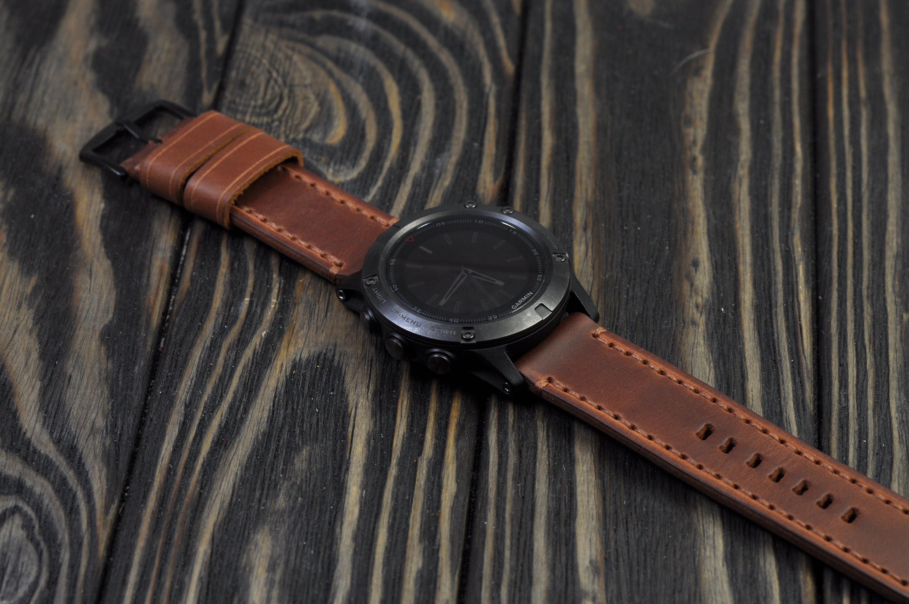 Leather Mens Handmade watch strap for the Garmin Fenix 5/5S/5X | Etsy