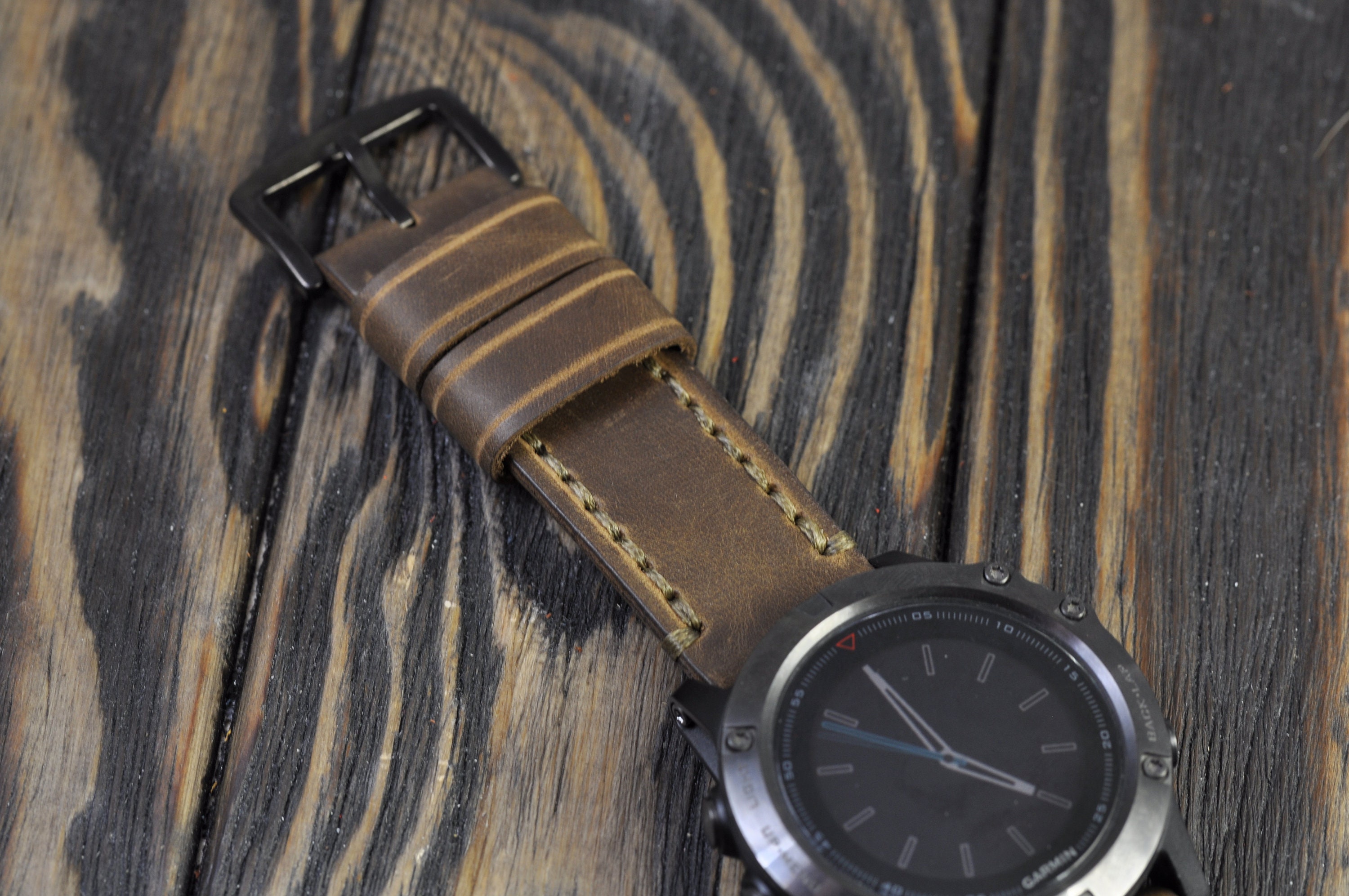 Leather Mens Handmade watch strap for the Garmin Fenix 5/5S/5X | Etsy