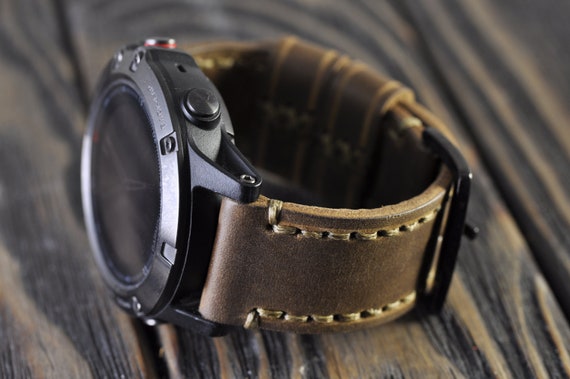 Leather Mens Handmade Watch Strap for the Garmin Fenix 5/5S/5X | Etsy