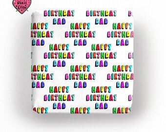 Happy Birthday Dad Wrapping Paper, Hand Drawn Design