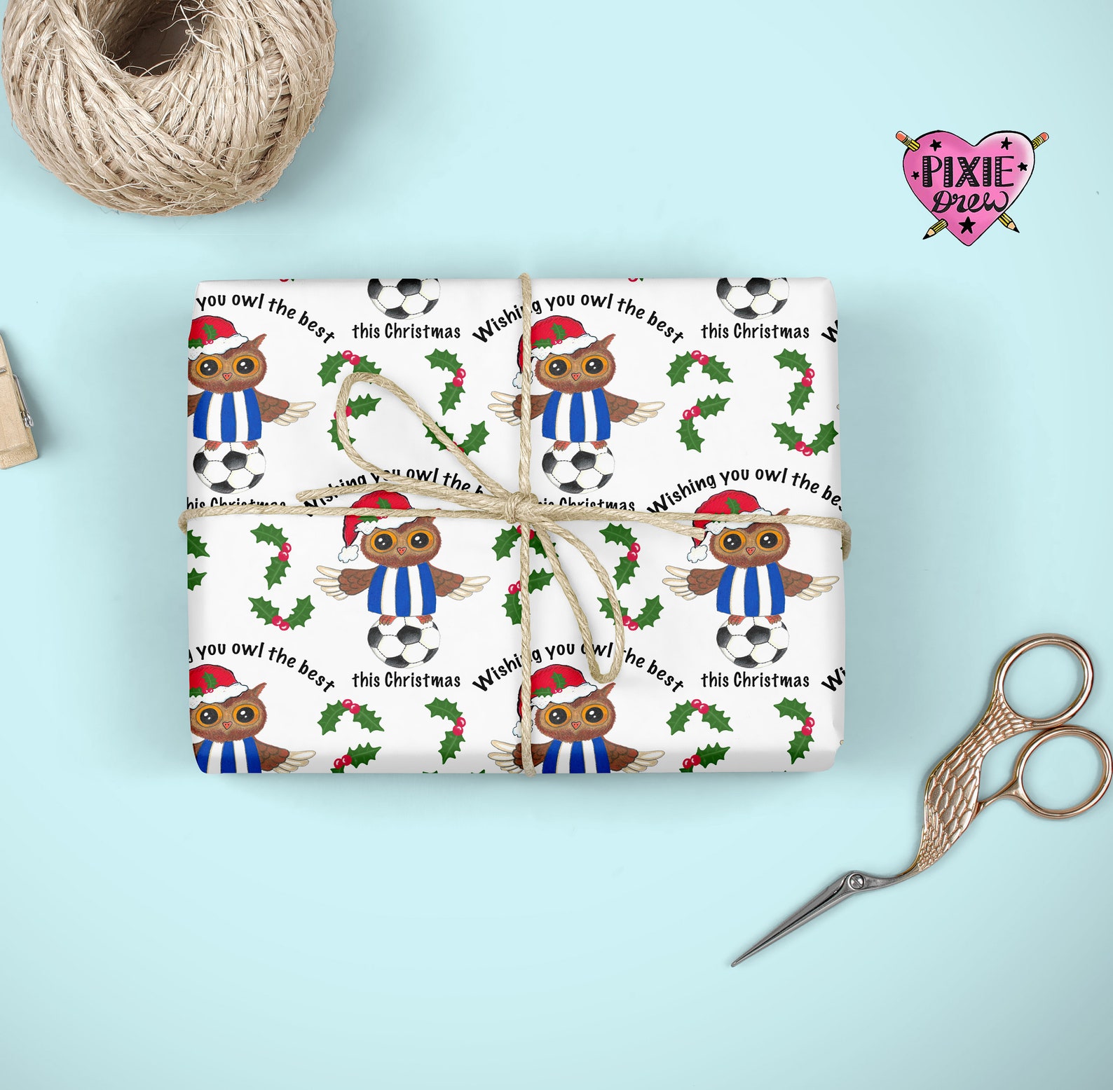 Ozzy Owl Christmas Gift Wrap Owls Wrapping Paper Sheffield Etsy UK