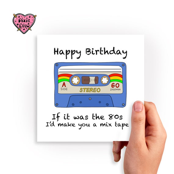 Cassette Tape Birthday Mix | Greeting Card Cassette Tape Birthday Mix | Greeting Card