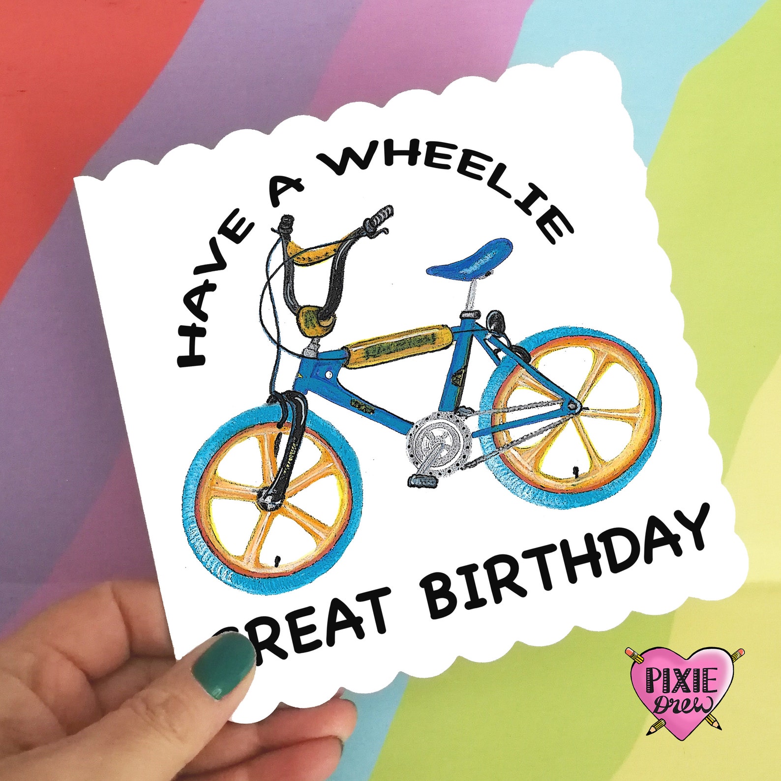 Bmx burner birthday card bike birthday card bmx card Etsy