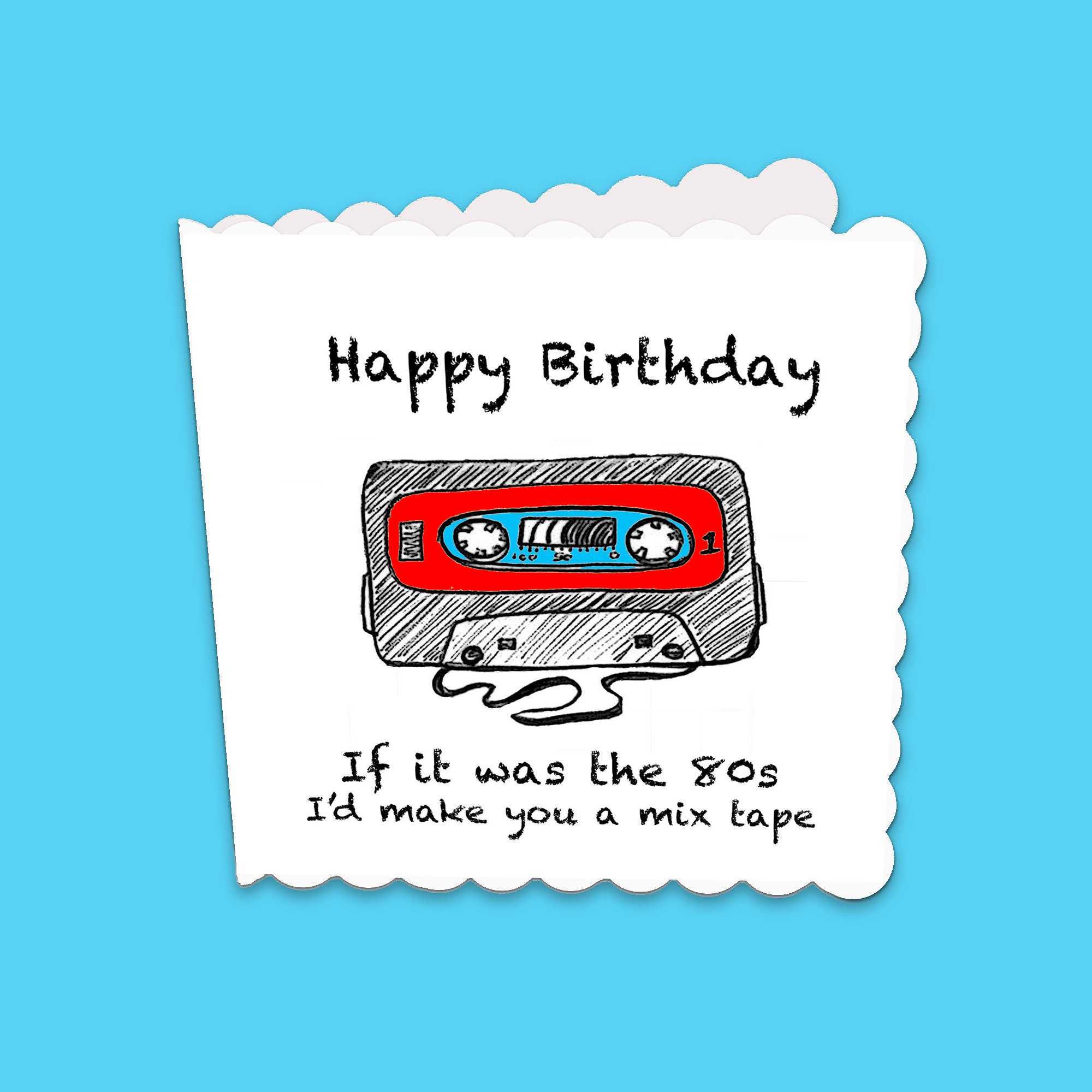1980 S Cassette Tape Retro Birthday Card Mix Tape Card Etsy Singapore