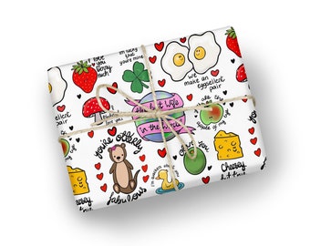 Wife wrapping paper, Best wife in the world gift wrap, wrapping paper for her, punny novelty print gift wrap.