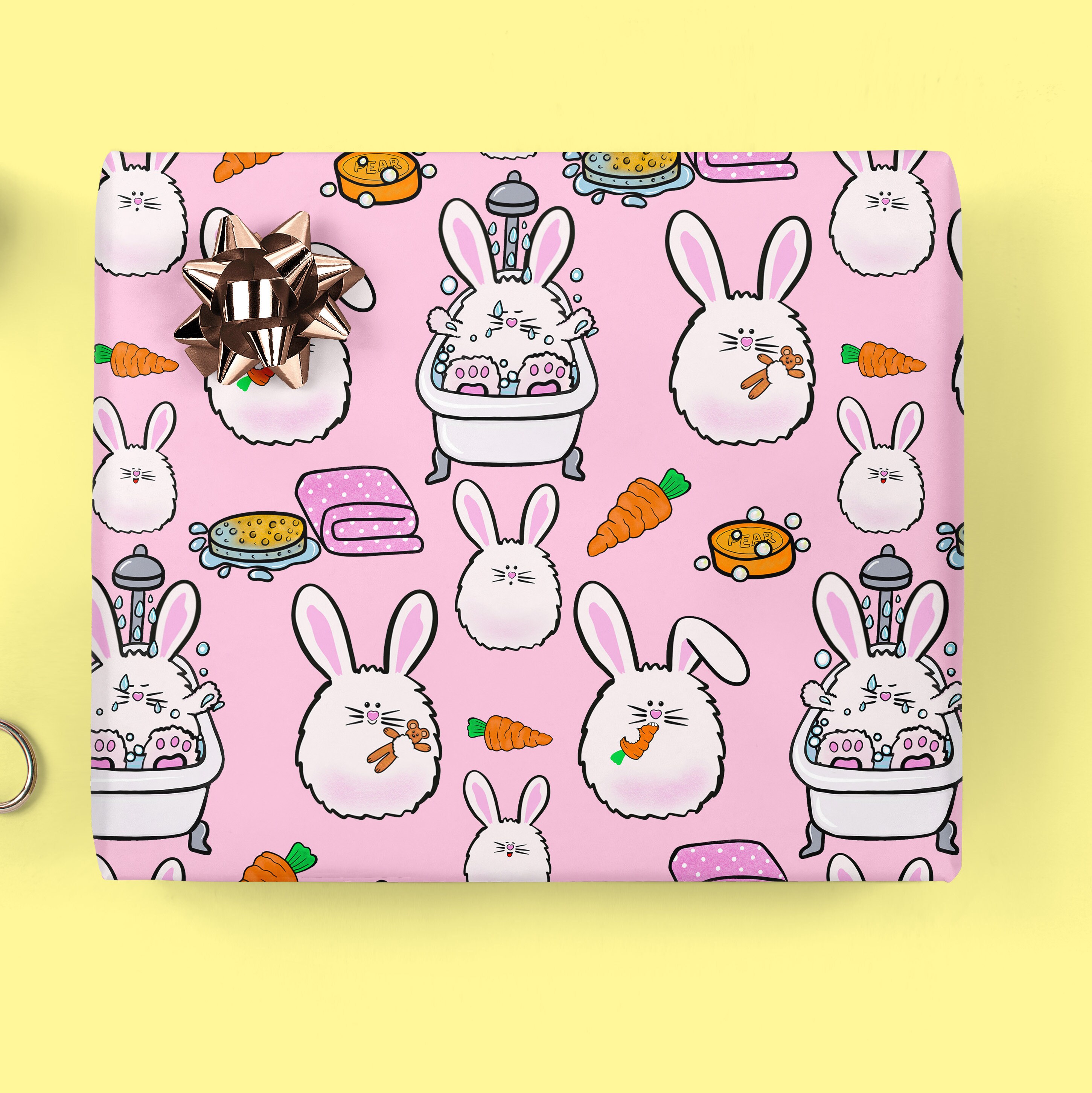 Bunny rabbit wrapping paper Floof the rabbit Gift wrap Etsy