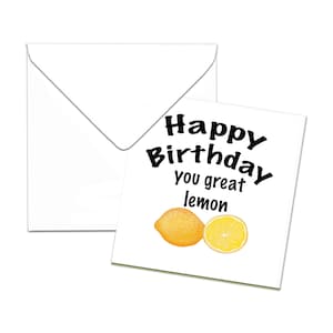 Carte d'anniversaire originale, joyeux anniversaire grand citron, carte d'anniversaire insultante, carte de frères et sœurs, carte de frère