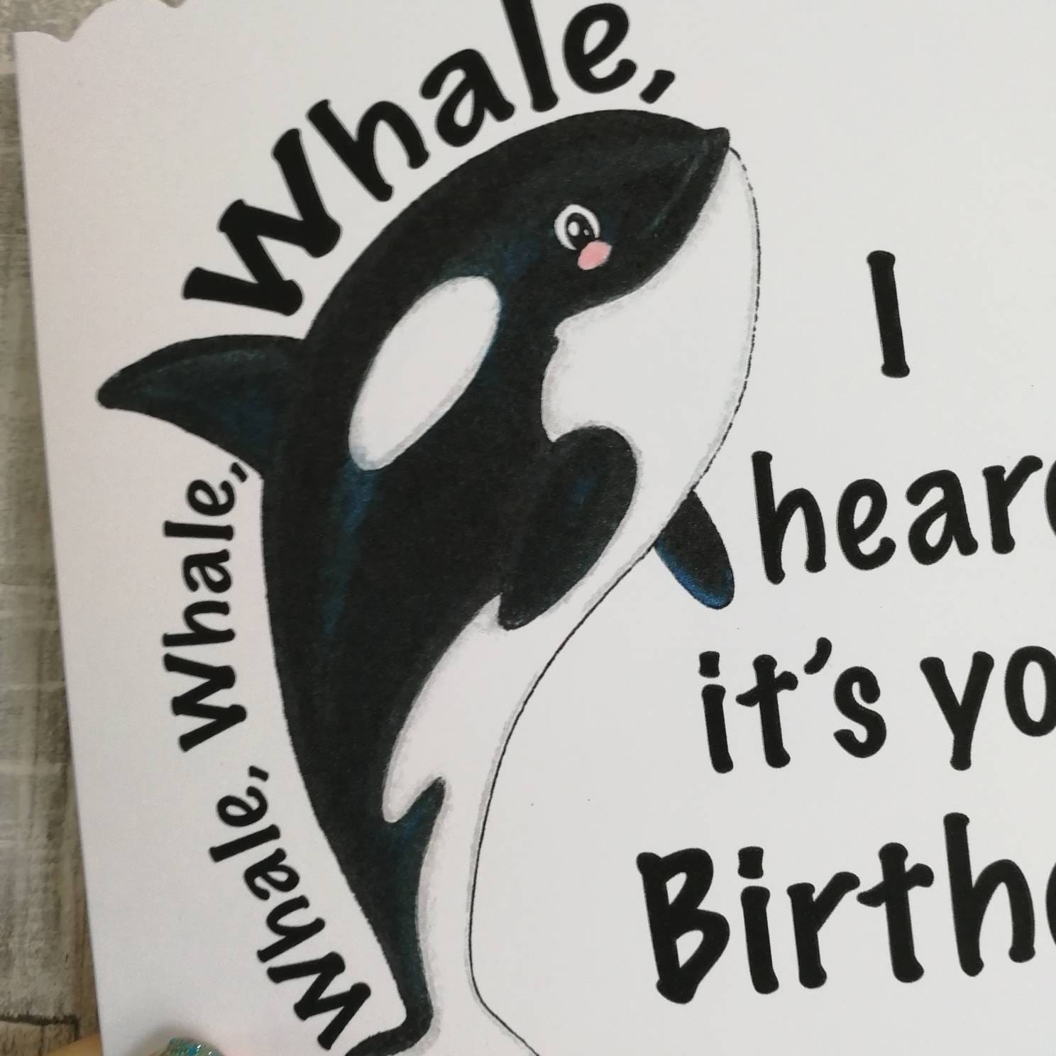 Orca Whale Birthday Card Quirky Birthday Card Whale Pun Etsy UK