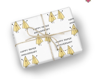 Paper Anniversary Gift wrap for the 1st wedding anniversary