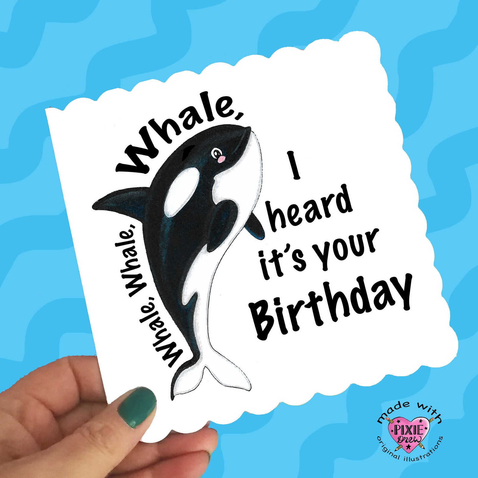 Orca Whale Birthday Card Quirky Birthday Card Whale Pun Etsy UK
