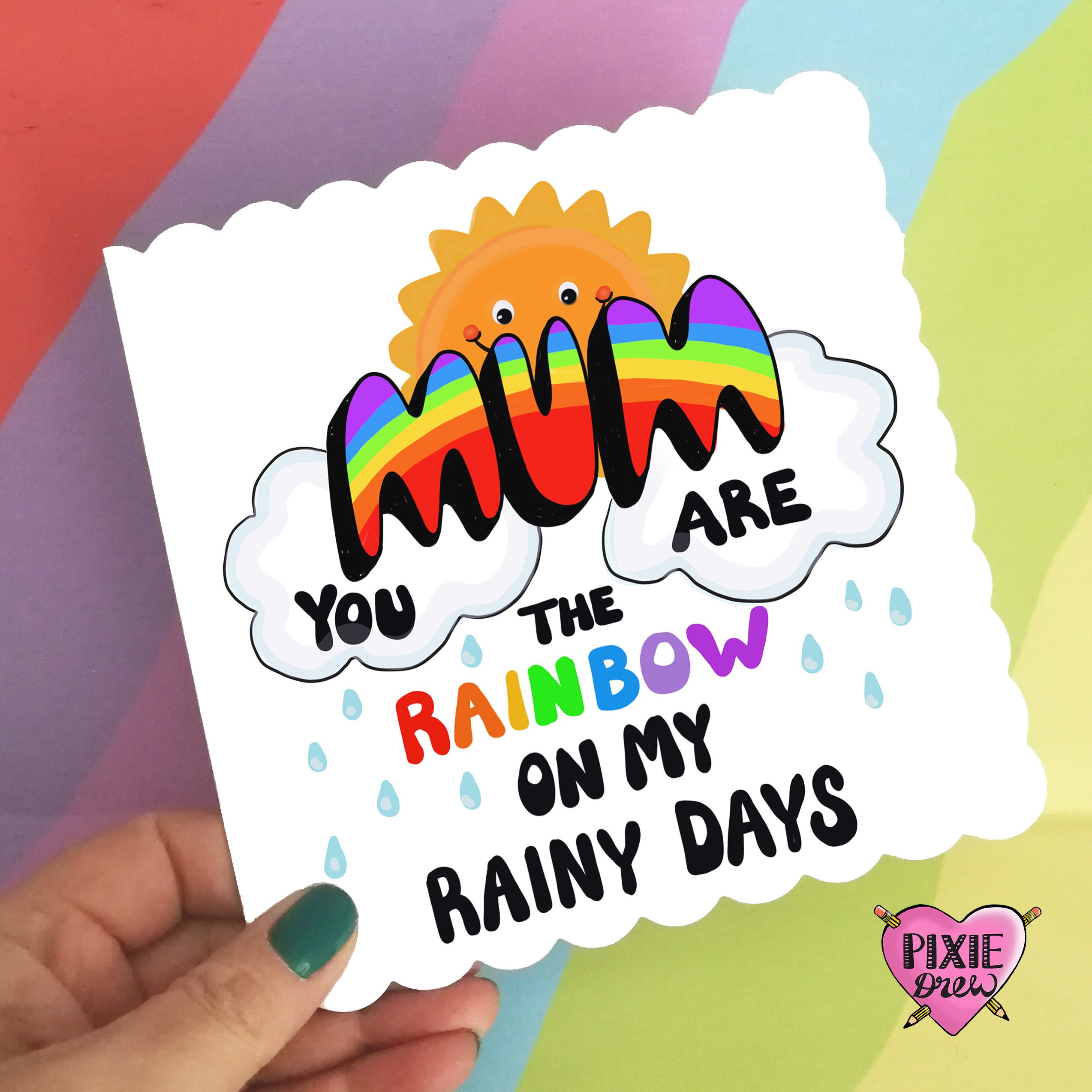Carte De Fete Des Meres Arc En Ciel Maman Tu Es Larc En Ciel Etsy