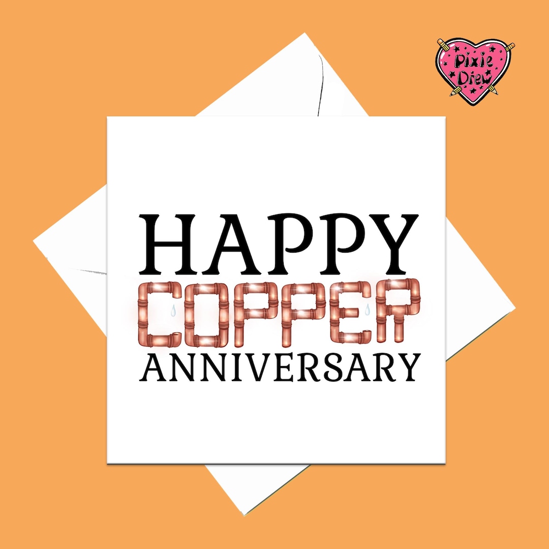 Copper Anniversary Card for the 7th Year of Marriage Etsy UK