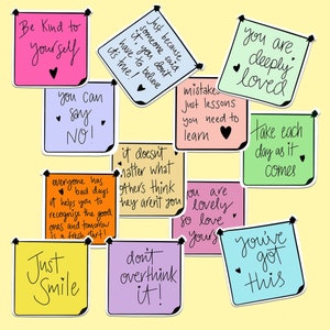 Positive Mental Health stickers, daily affirmations and reminders & Note to Self Stickers image 3
