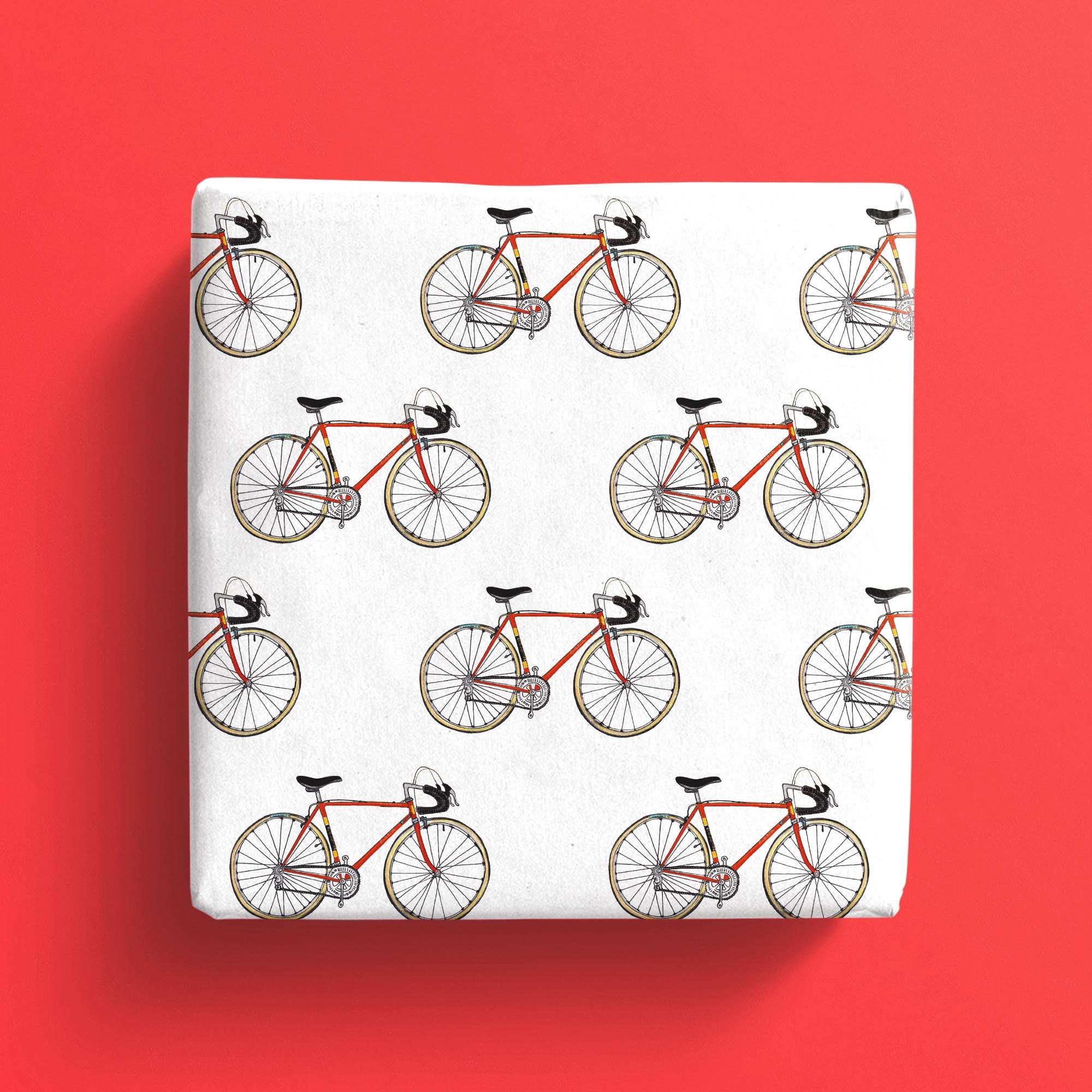 Emballage cadeau vélo, papier cadeau vélo avec des vélos de