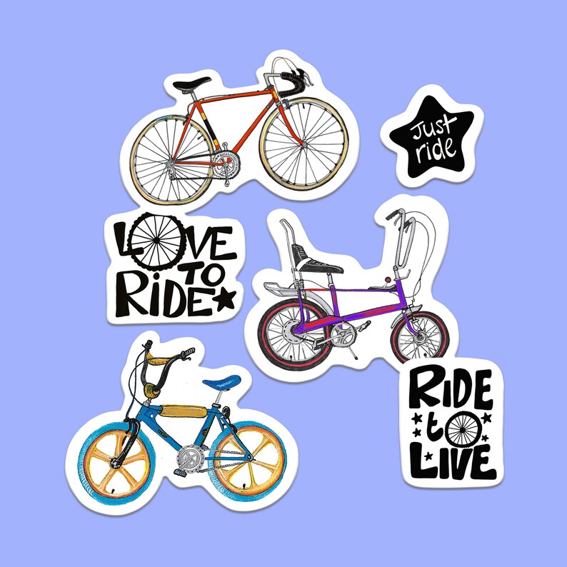 Bicycle Lover Sticker Set Bike Sticker Set Journal Stickers Etsy UK