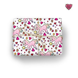 Unicorn Gift Wrap – Hand Drawn Unicorn Wrapping Paper – Cute Novelty Print Gift Wrap for Birthdays & Magical Gifts bild 5