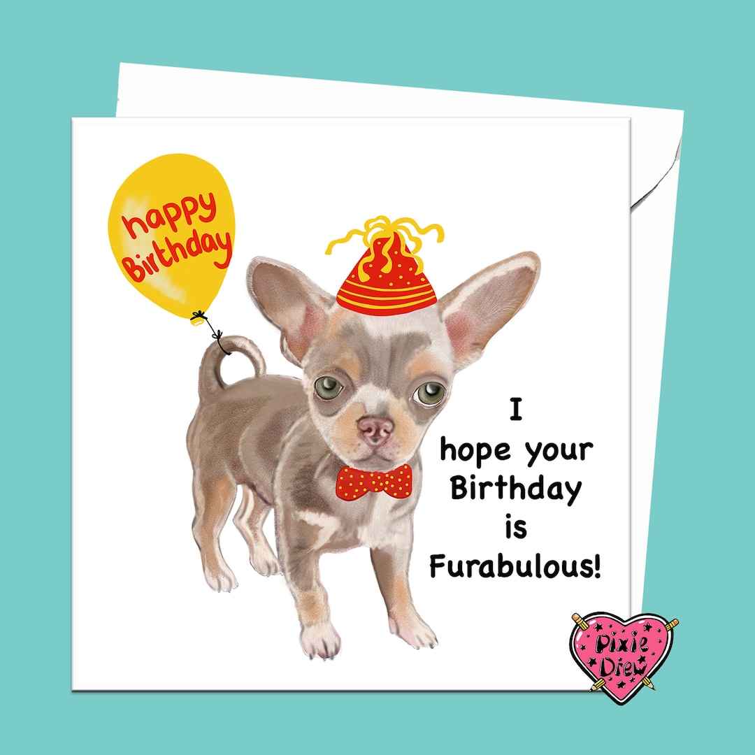 Chihuahua Birthday Card Card for a Chihuahua Owner Furbulous - Etsy