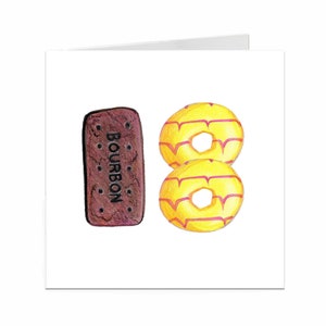 18th birthday card with party ring and bourbon biscuits, 18th bday card image 1