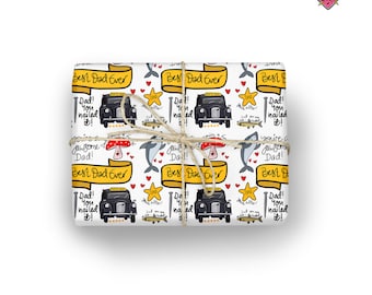 Best Dad Ever wrapping paper, Dad gift wrap, wrapping paper for father, punny novelty print gift wrap.