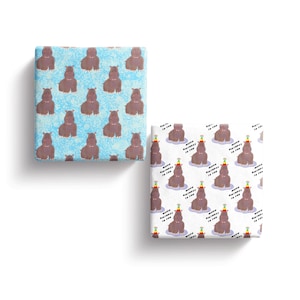 Hippopotamus Gift wrap, hippo wrapping paper,  hippo gift wrap, little hippo, hippopotamus novelty print gift wrap.