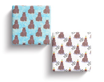 Hippopotamus Gift wrap, hippo wrapping paper,  hippo gift wrap, little hippo, hippopotamus novelty print gift wrap.