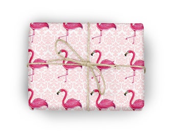 Flamingo Gift wrap, flamingo wrapping paper, pink gift wrap, novelty print gift wrap, pink flamingo wrapping paper