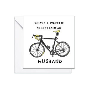Carte d'anniversaire de bicyclette ou de Saint-Valentin pour votre mari, parent ou ami, carte d'anniversaire de cycliste drôle, jeu de mots de vélo