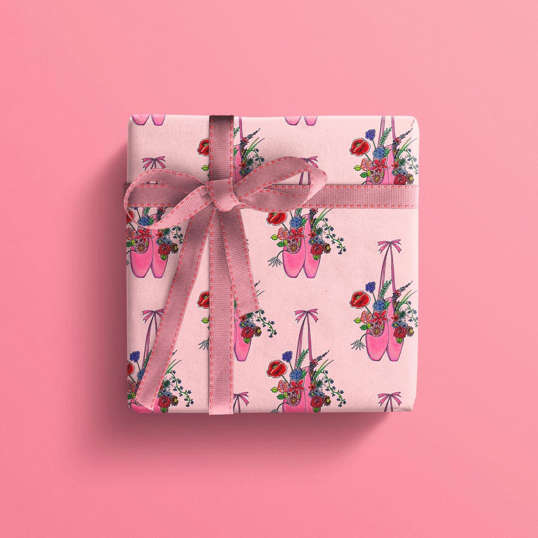 Ballet Shoe Gift Wrap Ballerina Wrapping Paper Ballet Shoes Etsy