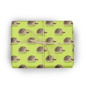 British hedgehog wrapping paper, garden hedgehog wrap, gift wrap, hedgehog gift wrap, wildlife wrapping paper - Pixie Drew