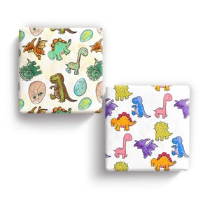 Dino gift wrap, dinosaur wrapping paper, children&#39;s wrapping paper for kids