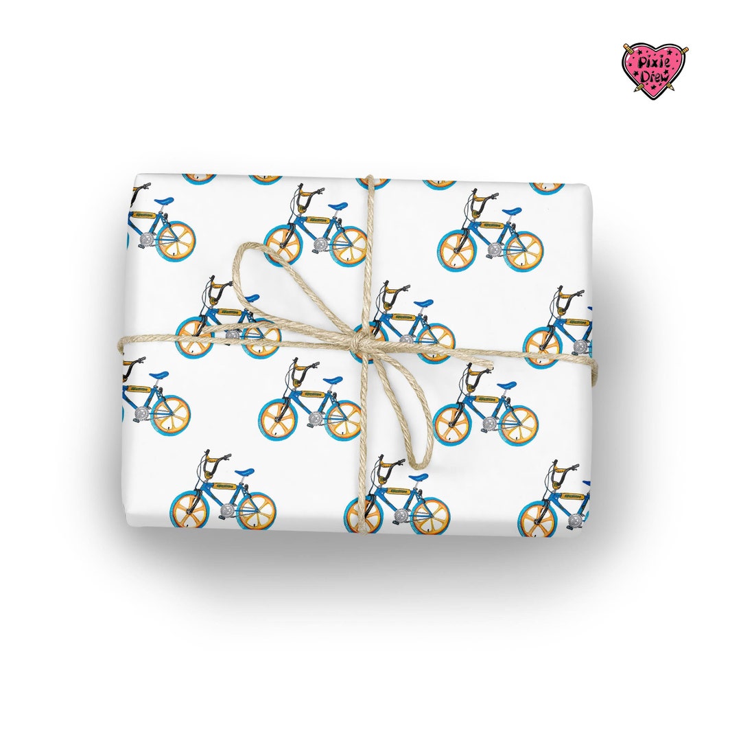 BMX Gift Wrap, BMX Wrapping Paper, Bike Gift Wrap, Novelty Bike Print