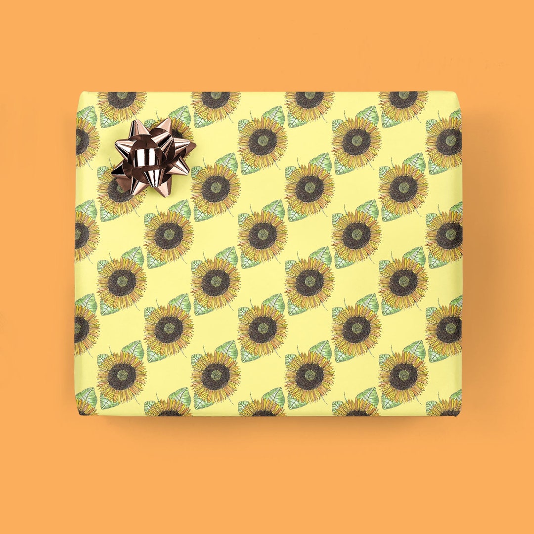 Sunflower Wrapping Paper Sunflower Gift Wrap Sunflowers Etsy