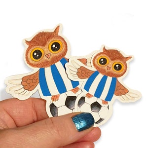 Ozzy owl Stickers, journal  stickers, laptop stickers for him, Sheffield Wednesday owls sticker